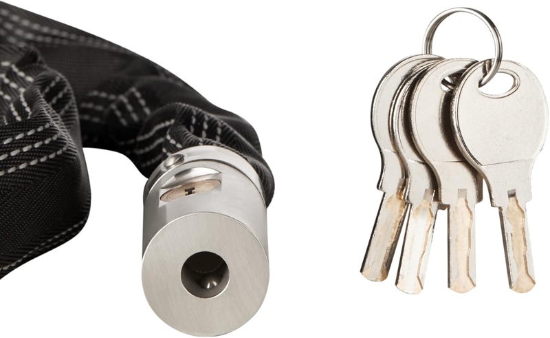 FIGODE Stainless Steel Chain Lock with 4 Same Keys, Rustproof Lock and Chain, Marine Grade Lock for Bike, Moto, Scooter, Boat, Truck and Door. Anti-Theft – 110 CM Long Chain - Image 3